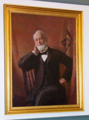 Thomas Goodall
by E. G. Cram (1914) [Location: Community Room]

Thomas Goodall, was a textile industrialist in Sanford. He was born in Dewsbury, Yorkshire, England, September 1, 1832. He was orphaned at age three, and apprenticed in woolen manufacturing at age eleven. He was placed in charge of the establishment at age seventeen and came to the United States in 1846. After spending short periods in various places around New England, Mr. Goodall settled in Troy, New Hampshire where he first engaged in the manufacture of satinets and beavers. According to local historical accounts, one day Mr. Goodall observed a farmer struggling to secure a blanket on a horse, when he realized there was a market opening for horse blankets. He produced bales of them for the Union Army. Mr. Goodall sold his business in Troy and returned to England with the intent of retiring. After just a few years he returned to the U.S. looking for new opportunities and settled in Sanford in October 1867. Mr. Goodall manufactured blankets at his Mousam River Mills which later consolidated with the Sanford Mills, and started a plush business in 1884; the Goodall Manufacturing Company. By the time Mr. Goodall passed away in 1910, Sanford's population had risen dramatically and the mills were producing some of the finest textiles in the world. [Biography by the Sanford Historical Society]
